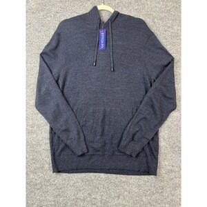 NWT The Commons Hoodie Mens Large Navy Brosnan Merino Wool Pullover Sweater